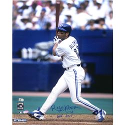 Roberto Alomar Blue Jays White Jersey Swing Vertical 16X20 Photo W/  HOF  Insc. (MLB Auth)