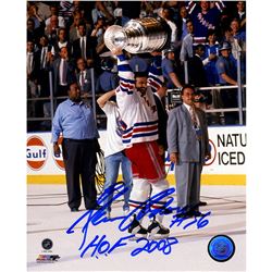 Glenn Anderson Holding Stanley Cup 8X10 Photograph W/ HOF 2008 Insc.