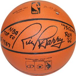 Rick Barry Signed NBA Z I/O Basketball W/ "NBA Top 50, HOF 1987, 75 Champs, ROY 66" Inscriptions