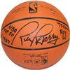Rick Barry Signed NBA Z I/O Basketball W/ "NBA Top 50, HOF 1987, 75 Champs, ROY 66" Inscriptions