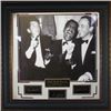 Image 1 : Rat Pack Unsigned 16X20 Vintage B&W Photo Signature Series Leather Framed W/ Sinatra, Martin & Davis