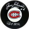 Image 1 : Jean Beliveau Montreal Canadiens Signed Puck With HOF 1972 Insc (AJ Sports Auth)