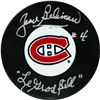 Image 1 : Jean Beliveau Montreal Canadiens Signed Puck W/ "Le Gros Bill" Insc. (AJ Sports Auth)