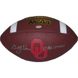 Billy Sims Signed Oklahoma Sooners NCAA Brown Logo Football 78 Heisman