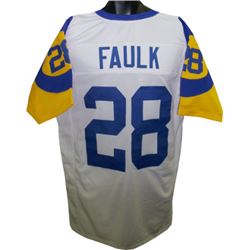 Marshall Faulk St. Louis Rams Unsigned White TB Prostyle Jersey XL