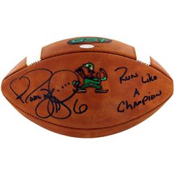 Jerome Bettis Signed Notre Dame Game Model Football W/ "Run Like A Champion Today"