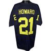 Image 1 : Desmond Howard Michigan Wolverines Unsigned Navy TB Custom Jersey XL