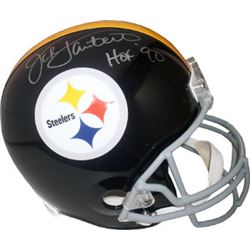 Jack Lambert Signed Pittsburgh Steelers Full Size TB Replica Helmet Gray Mask HOF 90 (Silver Sig)- L