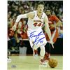 Image 1 : Frank Kaminsky Signed Wisconsin Badgers 8X10 Photo #44 (White Jersey Dribble)