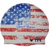 Image 1 : Janet Evans Signed Olympic Team USA Swimming American Flag TYR Swim Cap (4 Gold Medals)