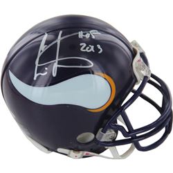 Cris Carter Vikings Signed Mini Helmets W/ HOF Inscription