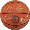 Ray Allen, Paul Pierce And Kevin Garnett Triple Signed Celtics Logo Basketball (Signed In Silver)