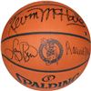 Robert Parish/Kevin Mchale/Larry Bird Triple Signed Celtics Logo Official NBA Leather Basketball