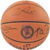 Ray Allen/Paul Pierce/Kevin Garnett Triple Signed Celtics Logo Basketball (Signed In Black)