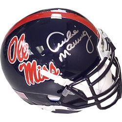 Archie Manning Signed Ole Miss Rebels TB Dark Blue Schutt Authentic XP Mini Helmet- Steiner Hologram