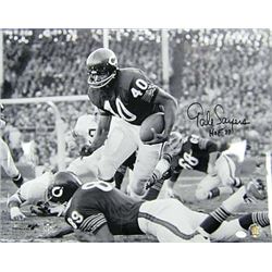 Gale Sayers Signed Chicago Bears 16X20 B&W Photo HOF 77- Sayers Hologram (Horizontal)