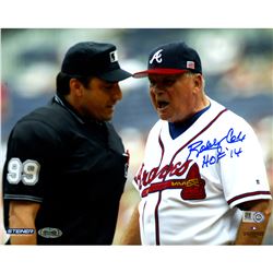 Bobby Cox Signed Arguing With Umpire 8X10 Photo W/ HOF Insc (MLB Auth)