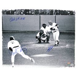 Bucky Dent 1978 Playoff HR Vs Mike Torrez Dual Signed 22X26 Canvas W/ "10-2-1978" Insc By Torrez (ML