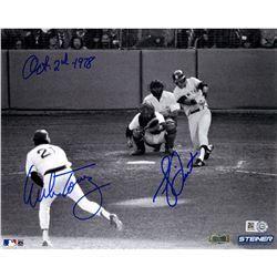 Bucky Dent/ Mike Torrez Dual Signed 1978 Home Run 8X10 Photo W/  Oct-2-1978  Insc By Torrez (MLB Aut