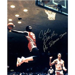 Clyde Drexler Air Dunk Signed 16X20 Photo W/ "PHI SLAMMA JAMA"Insc.