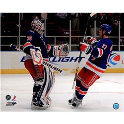 Brandon Dubinsky & Henrik Lundqvist Celebrating Game Winning Goal Save Horizontal 16X20 Photo Uns (G