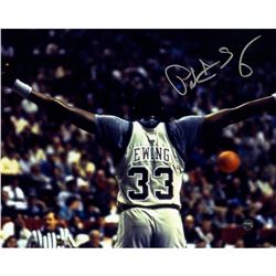 Patrick Ewing Signed Georgetown Arms Out (Facing Crowd) 8X10 Photo