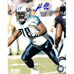 John Thornton Signed Tennessee Titans 8X10 Photo #78 (White Jersey Vs Ravens)