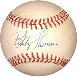 Bobby Thomson Signed Official National League Baseball Minor Tone (Giants/Braves/Cubs-Deceased)