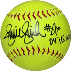 Jennie Finch Signed Yellow Softball With "04 US Gold" Insc