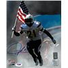 Ladainian Tomlinson Signed San Diego Chargers 8X10 Photo (Carrying USA Flag)- PSA Hologram