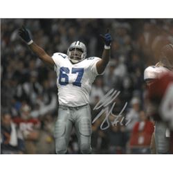 Russell Maryland Signed Dallas Cowboys 8X10 Photo #67 (White Jersey Arms Up)