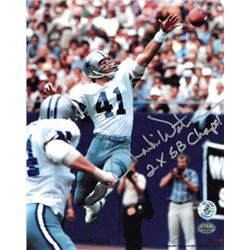 Charlie Waters Signed Dallas Cowboys 8X10 Photo 2X SB Champs! (White Jersey)- Waters Hologram