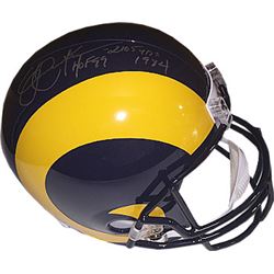 Eric Dickerson Signed Los Angeles Rams Full Size TB Replica Helmet Dual HOF 99 & 2105 YDS 1984