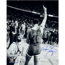 Walt Frazier Signed 16X20 Photo Walking Off The Court Pointing Up