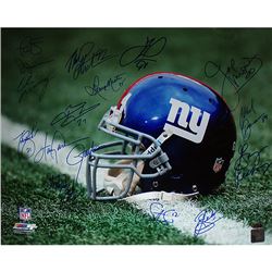 NY Giants Greats Multi Signed "Helmet" 16X20 Photo (16 Sig)