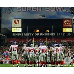 Giants SB XLII Huddle 8X10 Photo Uns