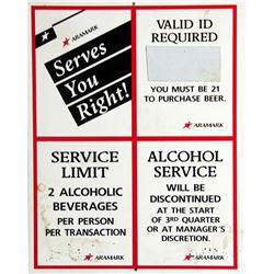 New York Giants Sign - Aramark Sign - "Serves You Right!" (16X12)