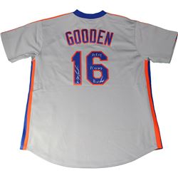 Dwight 'Doc' Gooden Signed New York Mets Throwback 1986 Gray Mitchell & Ness Jersey W/ "84 Roy, 85 C