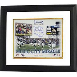 Music City Miracle Signed Tennessee Titans 16X20 Photo W/ Music City Miracle & '99 AFC Champs Custom