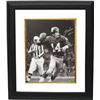 Image 1 : Y.A. Tittle Signed New York Giants B&W Passing Vertical 16X20 Photo HOF 71 Custom Framed