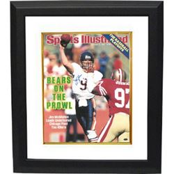 Jim Mcmahon Signed Chicago Bears Sports Illustrated 16X20 Photo Custom Framed From October 21, 1985