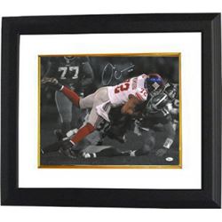 Osi Umenyiora Signed New York Giants 16X20 Photo Custom Framed Spotlight Vs 49Ers- JSA Hologram