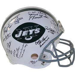 1969 New York Jets Team Signed Authentic 65-77 Throwback Helmet W/ Inscriptions (LE/69) (24 Signatur