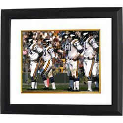 Purple People Eaters Signed Minnesota Vikings 16X20 Photo Custom Framed (White Jersey-Gold Sig) W/ 4