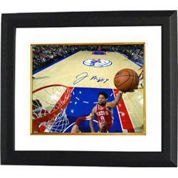 Jahlil Okafor Signed Philadelphia 76Ers 8X10 Photo Custom Framed #8 (Horizontal Dunk)