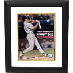 Paul Molitor Signed Milwaukee Brewers 8X10 Photo Custom Framed (3000Th Hit)