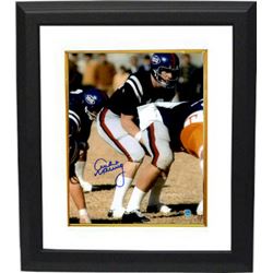 Archie Manning Signed Ole Miss Rebels 8X10 Photo Custom Framed (Navy Jersey)- Steiner Hologram