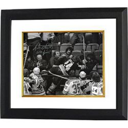 Terry O'reilly Signed Boston Bruins B&W 8X10 Photo Custom Framed "25K Fine!" Brawl In Stands