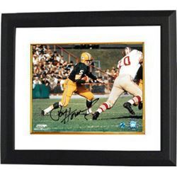 Paul Hornung Signed Green Bay Packers 8X10 Photo Custom Framed (Horizontal Run)