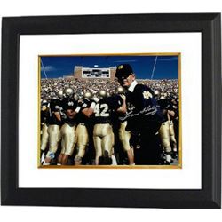 Lou Holtz Signed Notre Dame Fighting Irish 8X10 Photo Custom Framed (Horizontal-Scoreboard)- Steiner